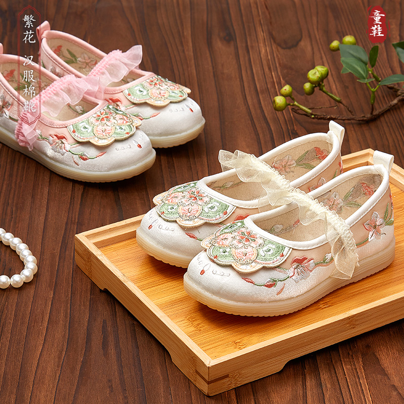 春秋汉服鞋子女童布鞋：穿越时空的古风美学，老北京手工宝宝绣花鞋