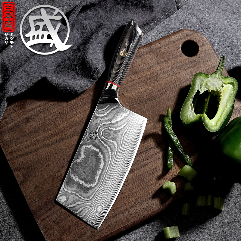 Three Ben Sheng Steel Kitchen Knife Home Slicing Knife Forged for Lifelong Chef Special Sharp-Free Damascus Steel Knife