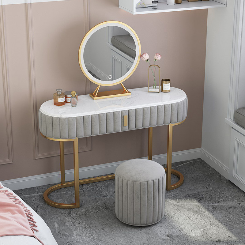 Dressing table bedroom net red ins wind Nordic marble modern minimalist small apartment light luxury princess makeup table female