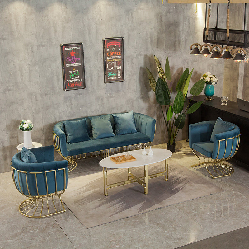 Sofa Light Luxury Modern Fabric Nordic Simple Small Apartment Beauty Salon Studio Leisure Reception Negotiation Combination