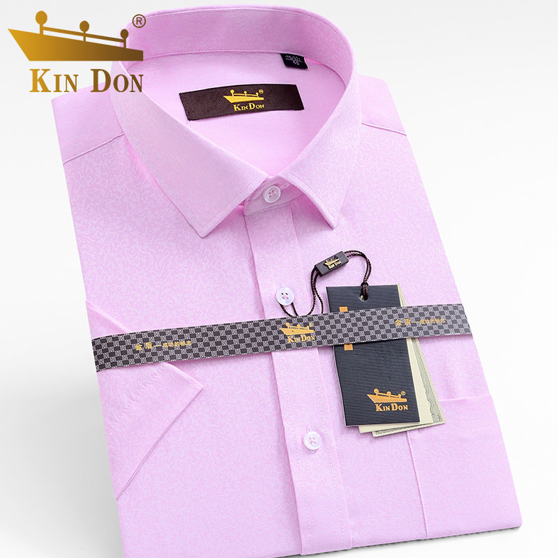 KIN DON Golden Shield short sleeve shirt men summer thin youth casual wedding wedding men's best man shirt