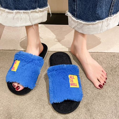 Флисовые удерживающие тепло универсальные тапочки, осенние, коллекция 2022, в корейском стиле