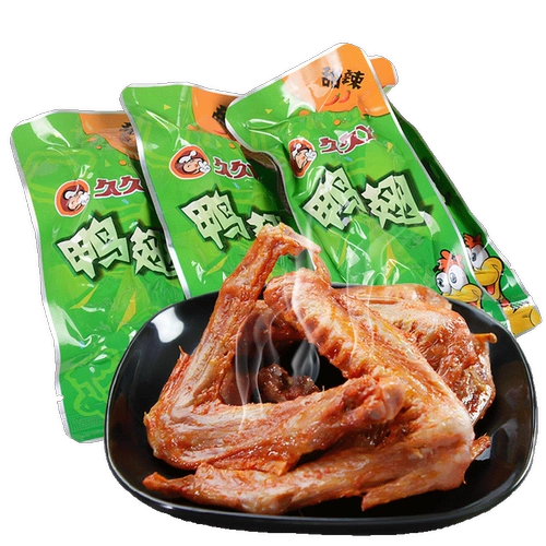 久久丫 Сладкие и пряные утиные крылья 500 г старый соус утиной крыло мясо с закусками Офисные повседневные закуски