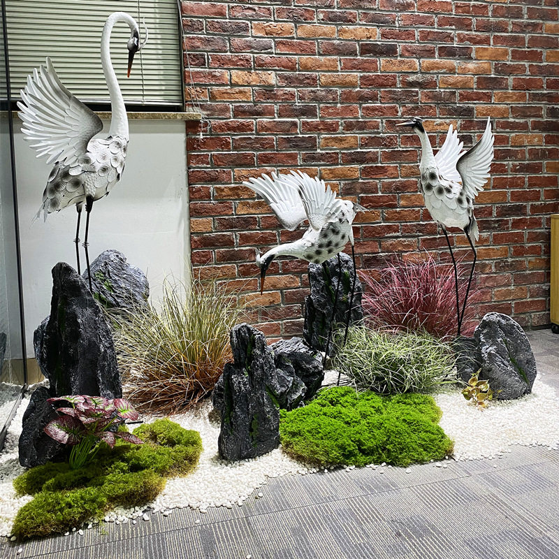 Flower House simulation of green Longstone rock window resin material fake mountain mountain parts