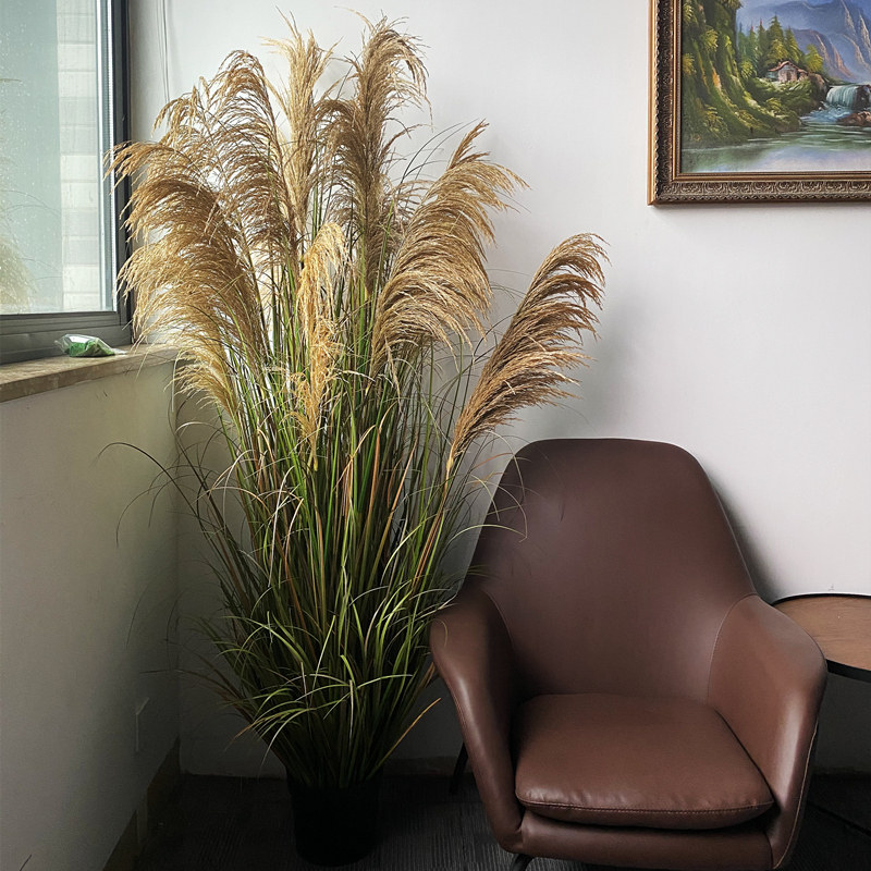 Flower house net red simulation reed bonsai water feature indoor household plant ornament Nordic window decoration floor green plant