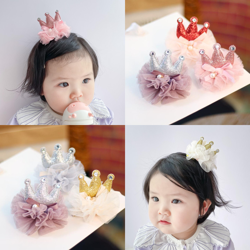 Children's fun children's jewelry baby birthday crown headdress fairy princess crown hairpin card girl cute hair accessories