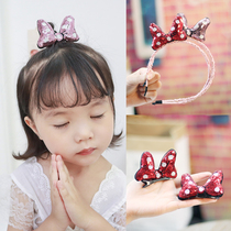 Childrens fun childrens hair accessories girls tie hair rubber bands do not hurt hair cute Mickey baby hair ring rope Princess head rope