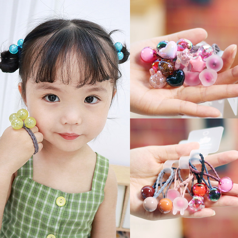 Children's fun children's jewelry baby does not hurt hair ring girl's hair small rubber band princess color hair rope