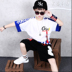 Boy đẹp trai hip-hop trang bị cho 61 trẻ em thể hiện trang phục hip-hop chàng trai phù hợp với mùa hè trang phục hip-hop thể thao hai mảnh bộ. 