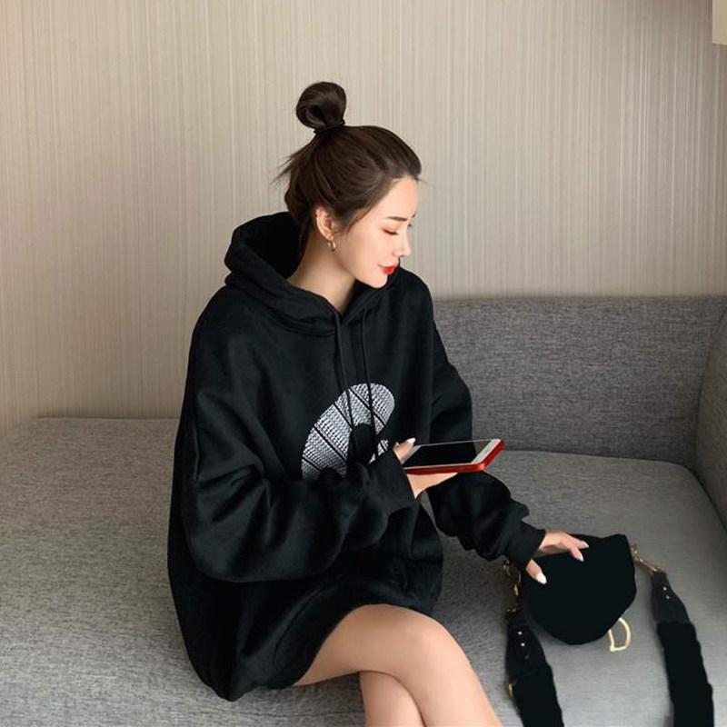 South Korean net red word mother C printed thick cotton T woman 2020 autumn and winter style bf with lazy wind and loose even cap garnter jacket woman