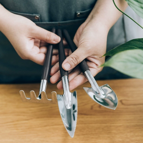 Садовая мини -лопата посадка цветов и цветов, посадка из трех многодейных инструментов для горшка, домашние наборы мелкой железной лопаты