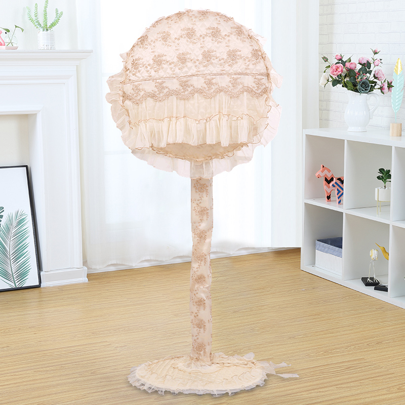 Manben fan cover Floor-standing lace fabric electronic fan cover All-inclusive dust cover anti-pinch hand round fan cover