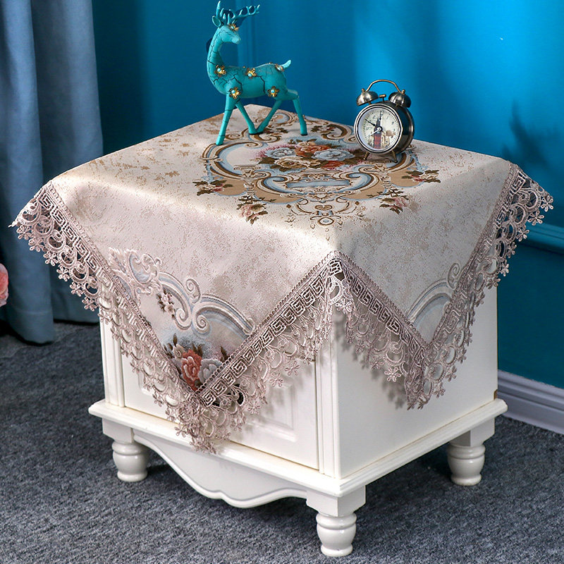 Manbeno style universal cover towel bed head cabinet cover cloth square round small table cloth bed head cabinet hood bed head cabinet cover-Taobao