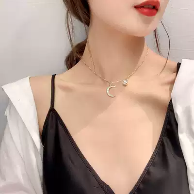 Light luxury temperament Moon Pearl Xiang Li Li simple luxury neck chain French wild fashion personality hanging chain