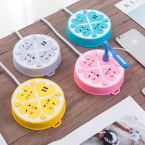 Creative plug board household socket multifunctional row insert board with USB dormitory socket panel porous climbing wall plug row