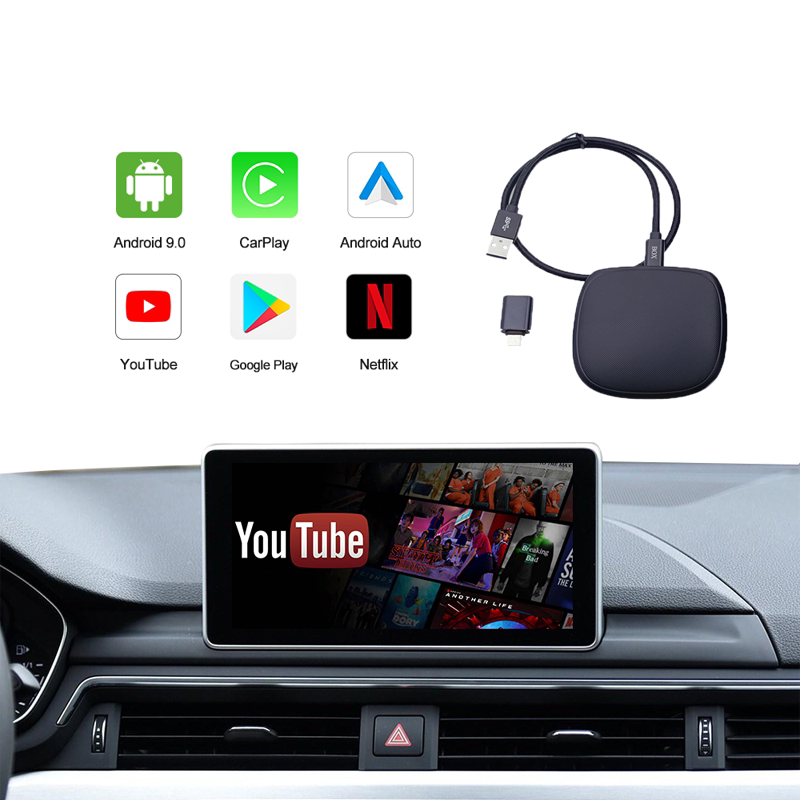 Wireless carplay module smart car box applepie car wired to Android system androidauto