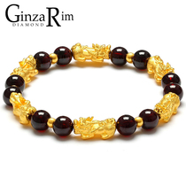 Ginza Rim gold bracelet Pixiu 999 pure gold transfer beads 3D hard gold light beads This Year of Life bracelet bracelet female