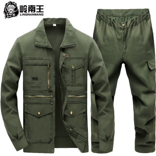 Износостойкий хлопковый комбинезон, лонгслив, осенний, увеличенная толщина