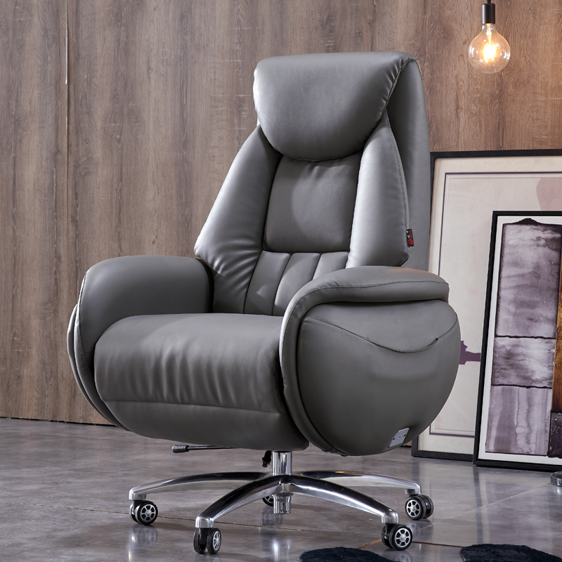 Genuine leather owner chair home office chair Lying Electric Chair Bull Leather Computer Chair Comfort for a long time Lazy Couch Chair