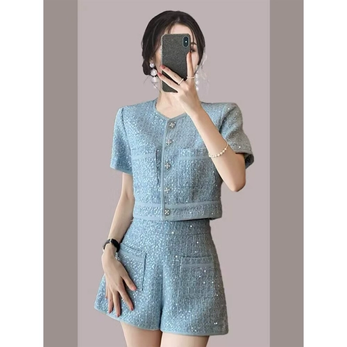 Летний небольшой модный комплект, в стиле Шанель, подходит для подростков