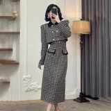 Весенний комплект, черное платье, в стиле Шанель, 2024 года, тренд сезона, по фигуре