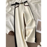 Утепленные зимние белые штаны, премиум класс, высокая талия, свободный прямой крой