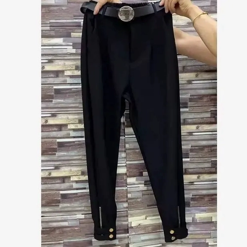 Демисезонные приталенные эластичные штаны с молнией, повседневные брюки, высокая талия, свободный крой