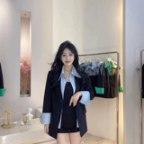 Комплект, осенний пиджак классического кроя для отдыха, подходит для подростков, изысканный стиль