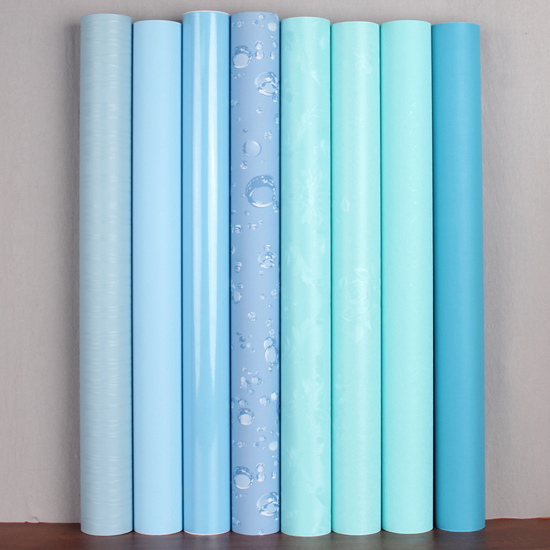Blue Wallpaper Bedroom Cozy Self-Adhesive Waterproof Washable Light Blue Ensemble Dorm Room Home Living Room Wallpaper