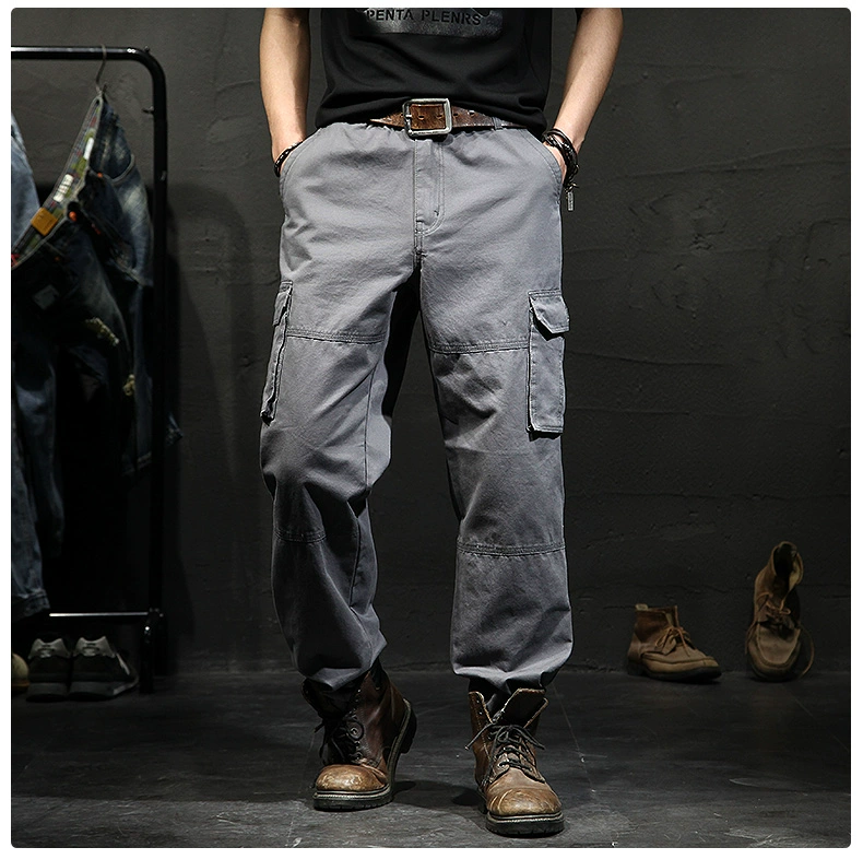 Quần ngụy trang thể thao cỡ lớn cho nam và quần yếm cashmere cộng với phân bón để tăng chất béo, quần ống suông thẳng thoải mái quần thể thao nam