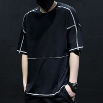 Summer casual simple cotton short sleeve T-shirt men loose size fat fat man plus fat increase mens sports body tide T