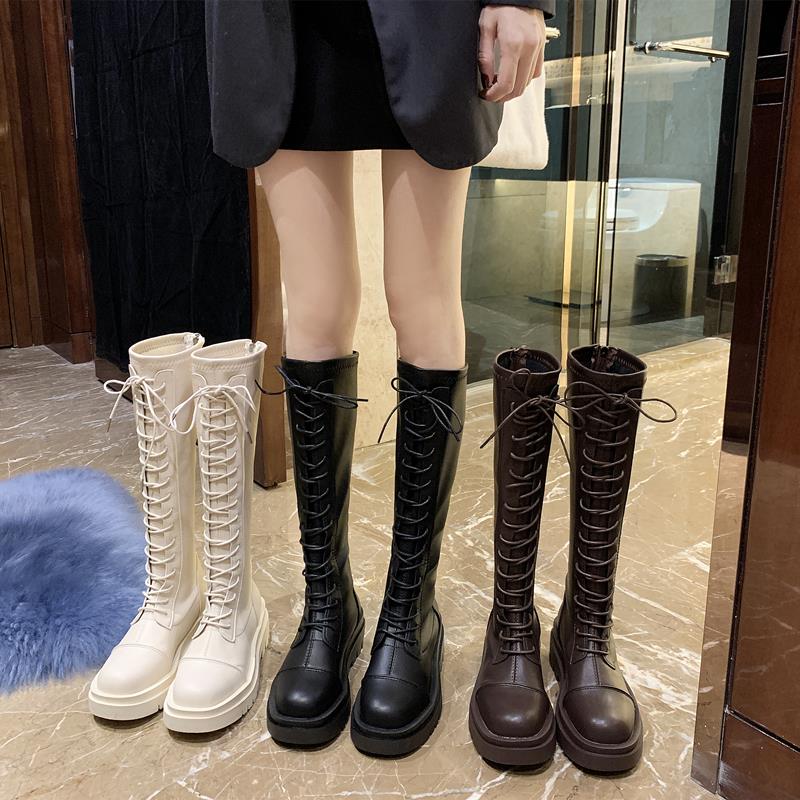 South Korea's big brand women's shoes spring and autumn new plus martin boots in the tide of increased small knight middle and high boots