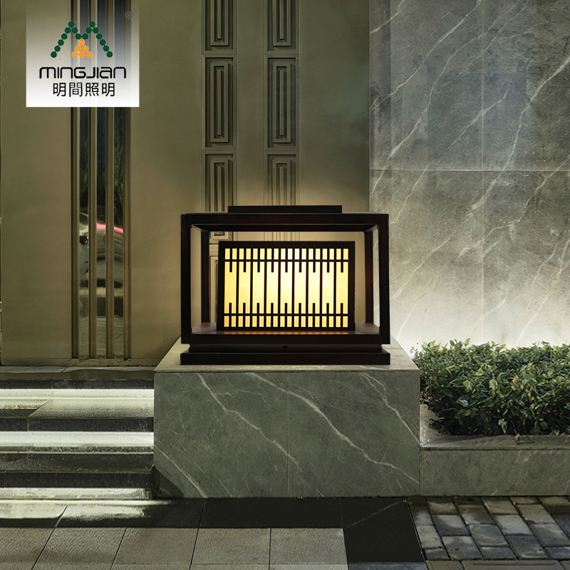 New Chinese style villa outdoor waterproof landscape light Outdoor courtyard lawn Exterior wall wall pillar head light Door LED light