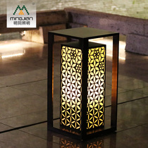 Wall column head lamp high and low outdoor floor Square low light new Chinese vertical bar landscape light electroplated copper lawn light
