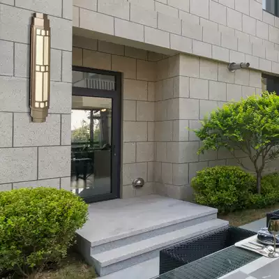 American outdoor wall lamp waterproof garden lamp European-style exterior wall gold and copper new product imitation marble wall hanging lamp Outdoor garden