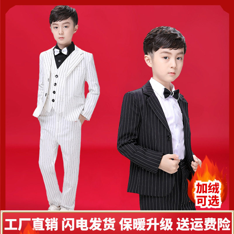 Children's suit dress suit boy handsome fashion foreign style piano performance clothing British model catwalk fashion summer clothing