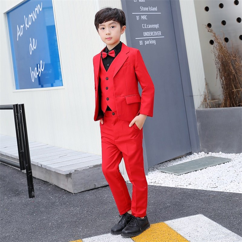 Big child flower girl suit suit child host suit piano performance suit children model catwalk show dress full set