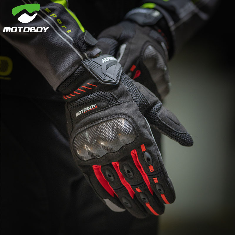 Motoboy motorcycle riding gloves summer anti-fall motorcycle breathable carbon fiber winter waterproof rider gloves