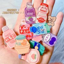 Milk tea hairclip ins small red book with the same style ~ milk tea beverage hairclip cute and sweet student duckbill clip girl heart card