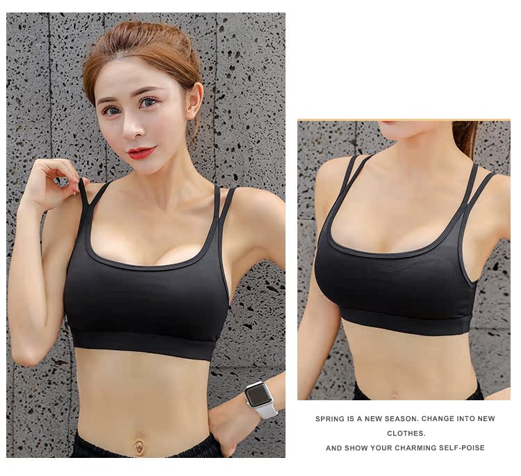 Yi Ningmei trở lại đồ lót thể thao nữ chống sốc chạy tập hợp các khuôn mẫu yoga yếm trong áo ngực thể dục cường độ cao - Đồ lót thể thao áo ngực thể thao tốt