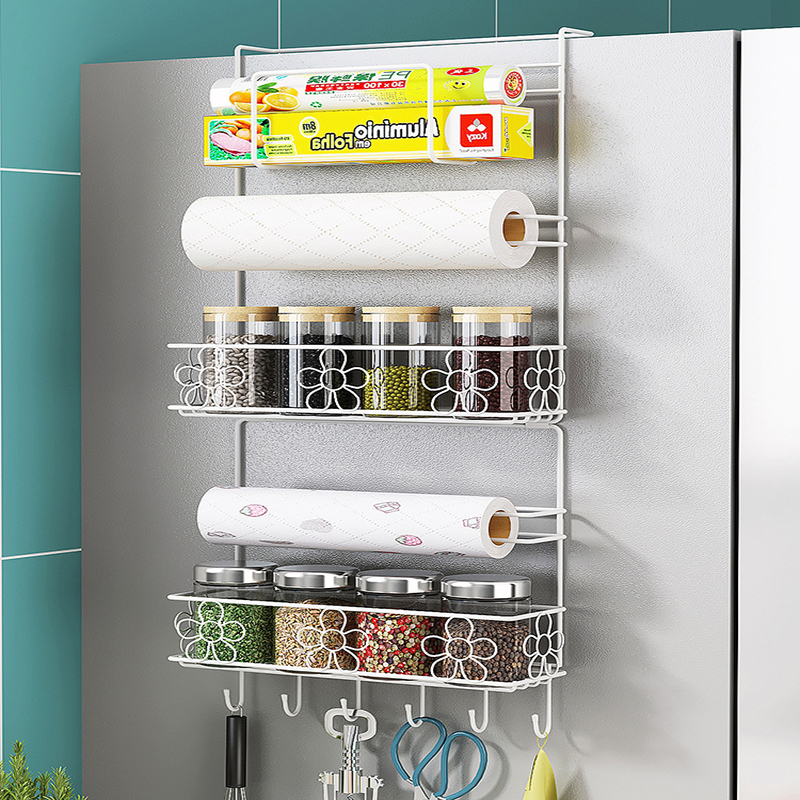 Kitchen refrigerator shelf side rack multi-layer small refrigerator shelf fresh-keeping bag seasoning slot storage layer rack