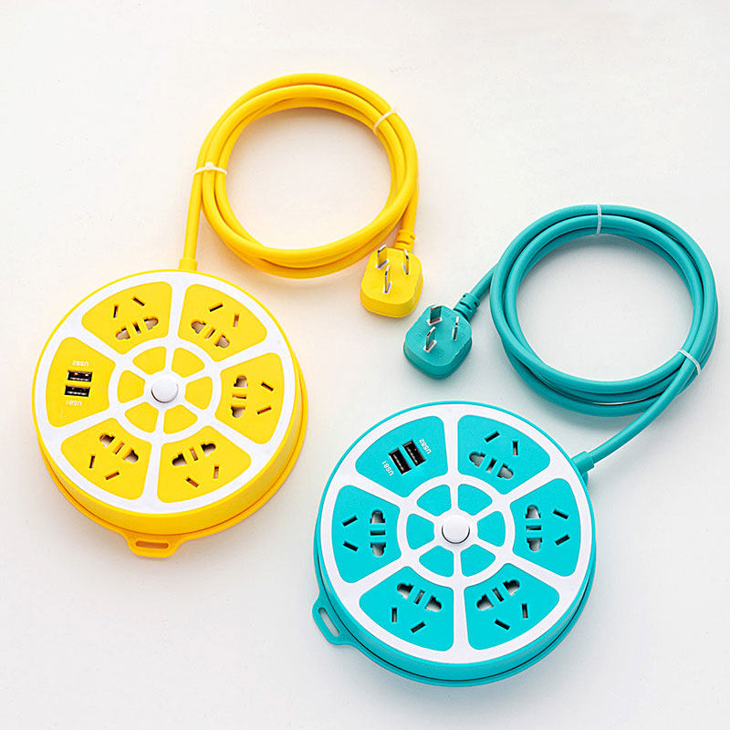 Row-plug usb socket plug-in row multi-functional household extension cord dormitory student artifact plug-in extension cord with line