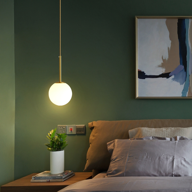 Netred in Bedhead chandelier Modern minimal creative light luxury bedroom lamp Nordic Restaurant Bar All-copper chandelier