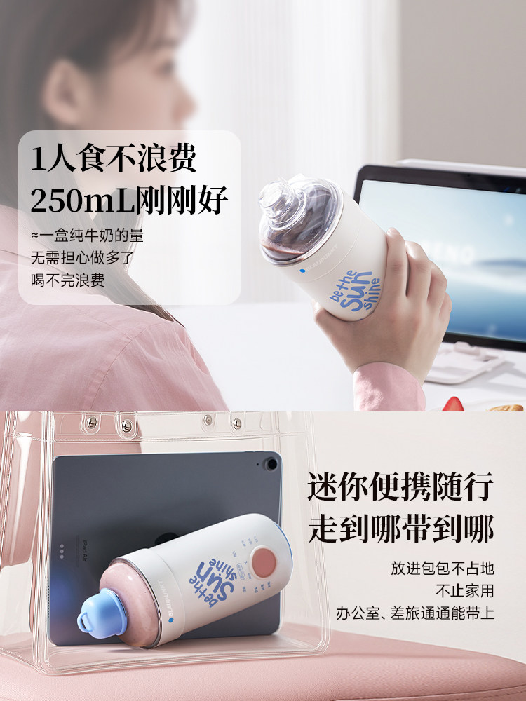 Blue Treasure Small Mini Soy Milk Maker for One Person, Portable Juicer Cup, Multifunctional Blender, Gift, No Need to Soak Beans 1