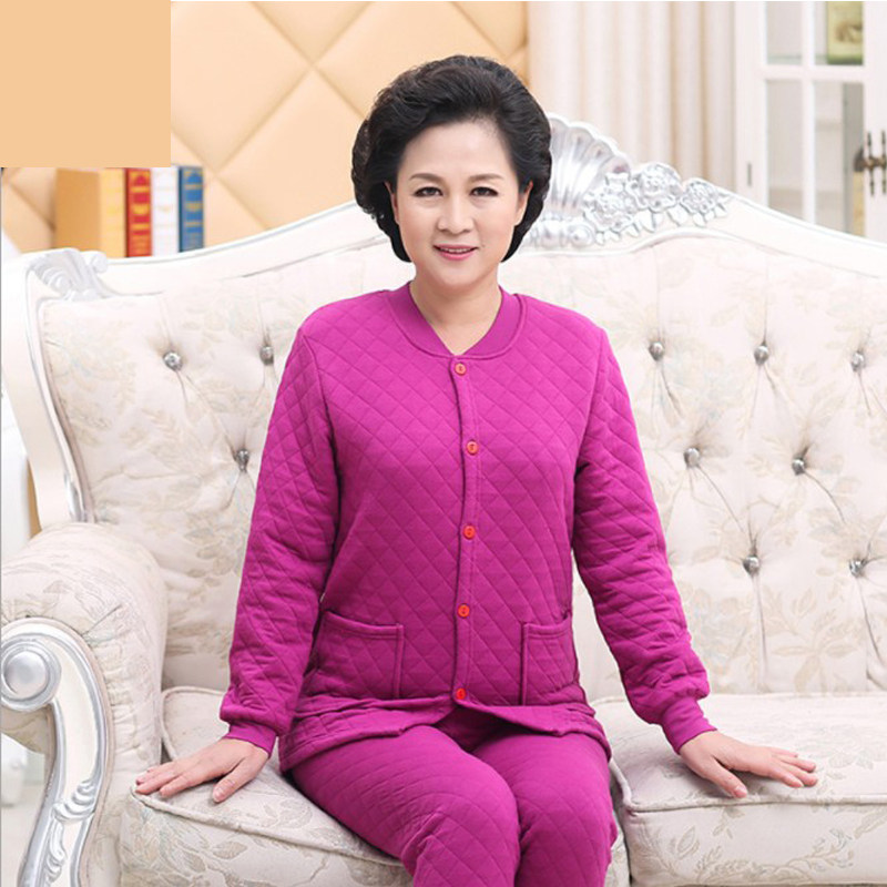 Simple Butterfly Wei Middle Aged Fever Sweatpants Women Kickshirt Mom Autumn Clothes Sanitary Pants Pure Cotton Increased Code Grandma Dress