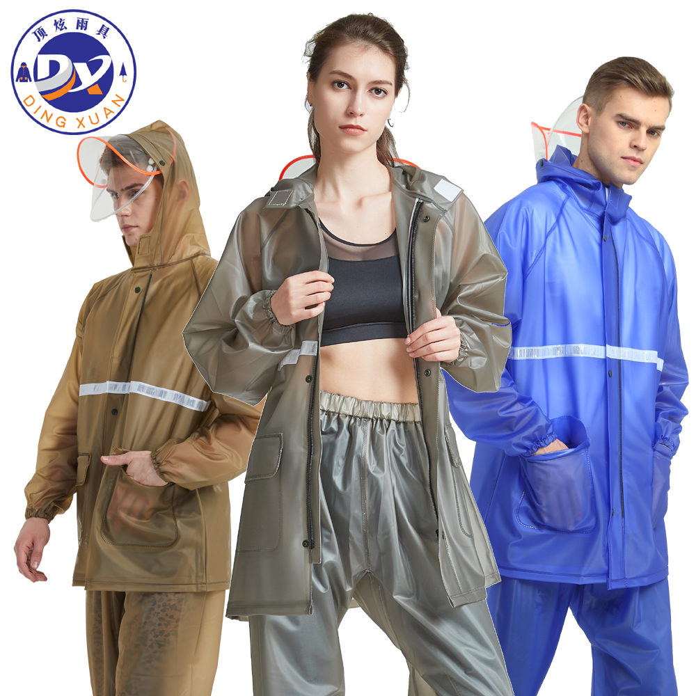 Transparent riding raincoat rain pants suit full body two-piece rainstorm protection women's men's delivery special raincoat men's summer