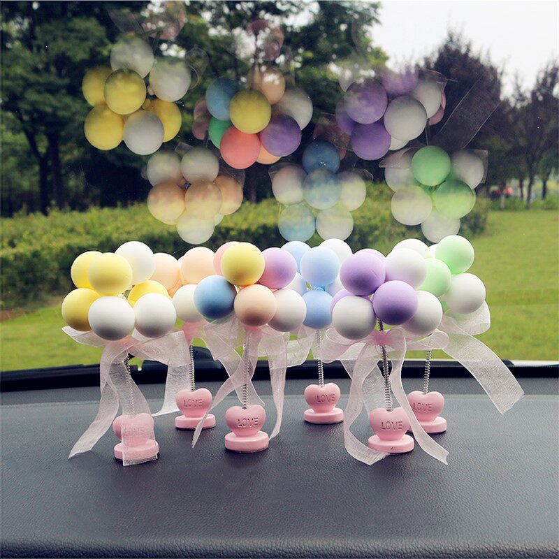 Confession balloon spring car ornaments cute little fresh lady car dashboard jewelry color car interior decoration