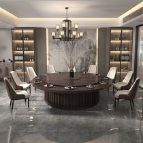 Arts Gift New Chinese Style Hotel Electric Dining Table Big Round Table 15 -20 People Restaurant Hotel Wine Mat Table Automatic Turntable