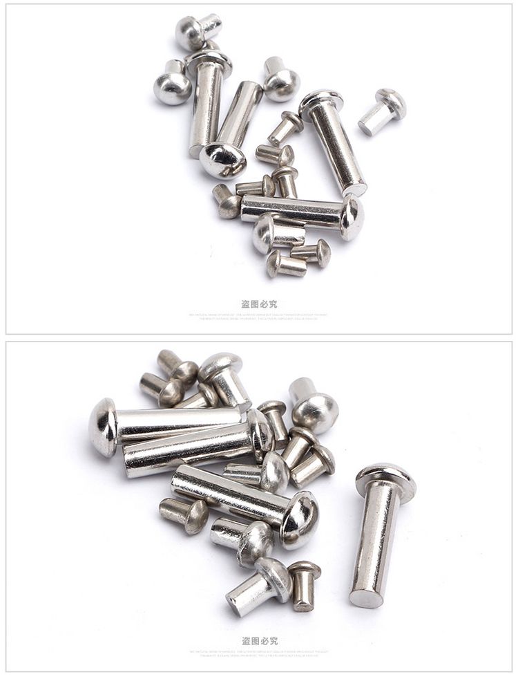 Đinh tán đinh tán rắn ￠ 3 ￠ 4 ￠ 5 fastener 201 thép không gỉ hình bán nguyệt đầu tròn - Chốt