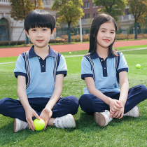 Childrens summer school uniform new sportswear class suit short sleeve British kindergarten Garden uniform graduation dress summer dress